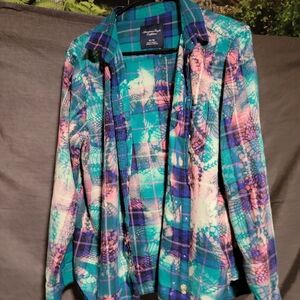 American Eagle Outfitters Multicolor Plaid Button Down Shirt